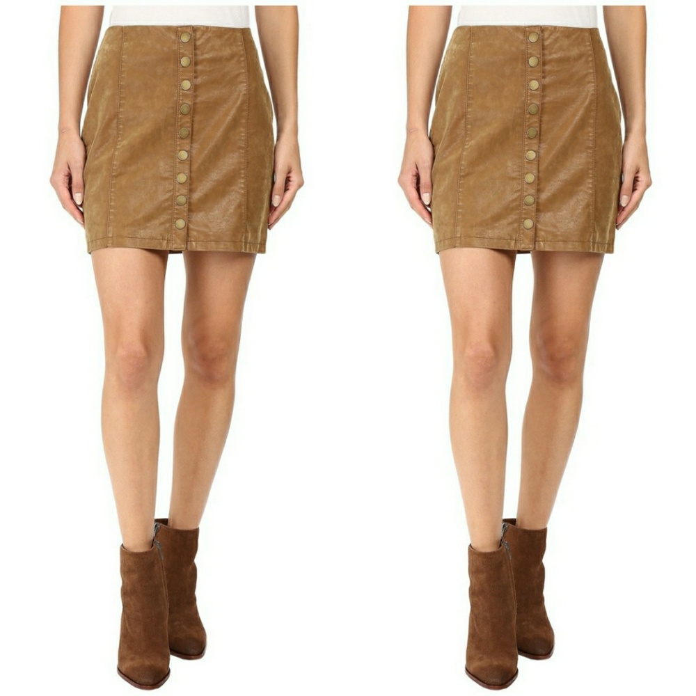Free People Oh Snap Faux Leather Skirt | Sz 6